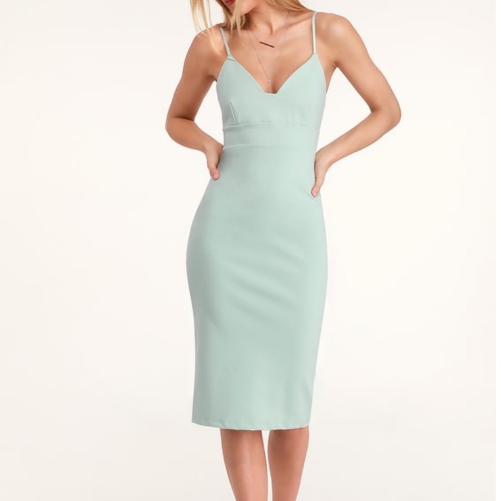 Mint green midi dress